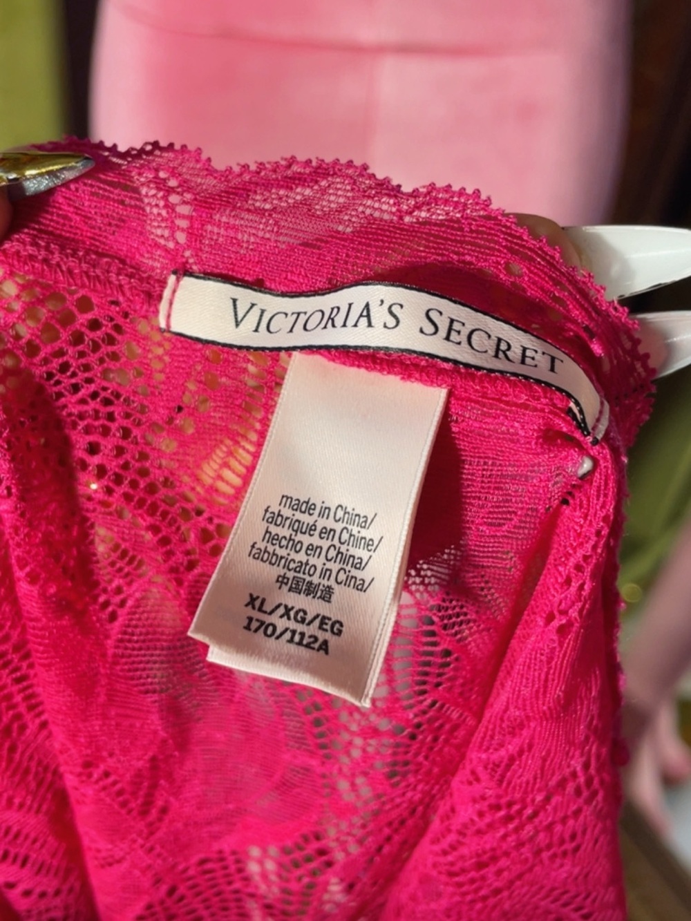 Victoria's Secret Hot Pink Lace Chemise Slip - Picture 5 of 5
